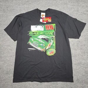 DALE EARNHARDT JR Winners Circle T-Shirt Men's XL Black Mountain Dew Graphic NWT